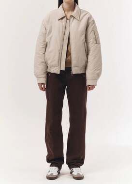 Unisex Dunst Small Cream Collard Bomber Jacket